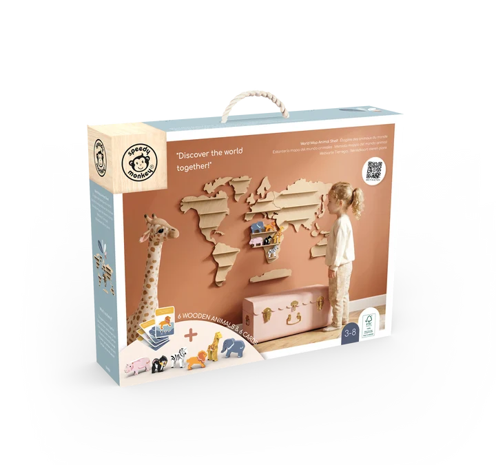 Speedy Monkey | dieren van de wereld display plank incl. dieren uit afrika