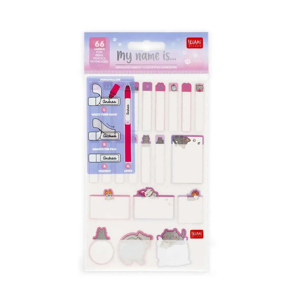 Legami | Naamstickers Kitty 3-pack