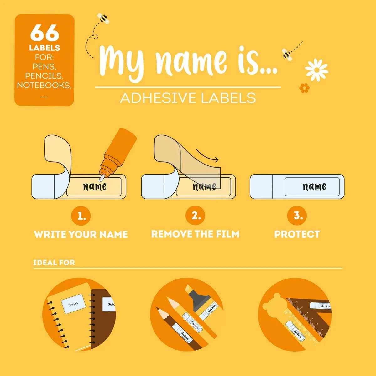 Legami | Naamstickers Teddy 3-pack