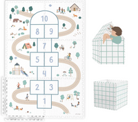 Play & Go | puzzeltapijt, opbergbox & speelhuisje - hopscotch