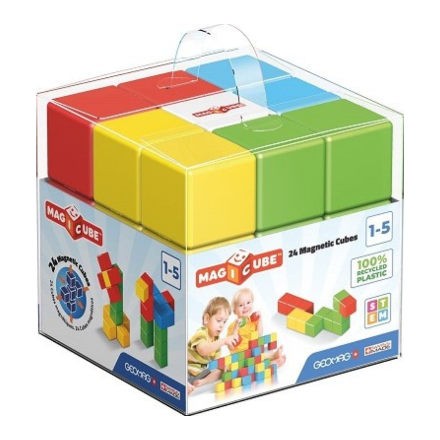 Geomag magicube full color recycled crystal 24pcs - magnetisch speelgoed