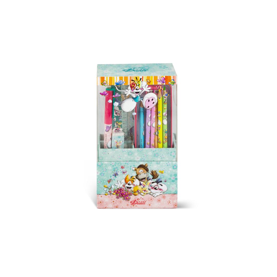 Diddl | Schreibset Stift/Lineal/Etui/Heft 4-teilig