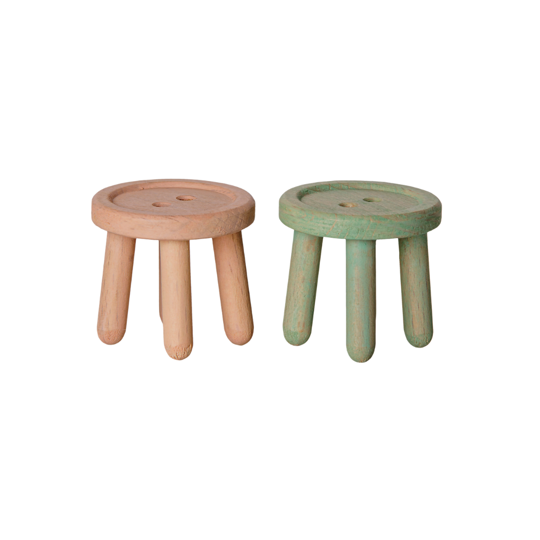 Maileg stoelenset voor muizen licht roze/ licht mint - accessoire voor speelfiguur