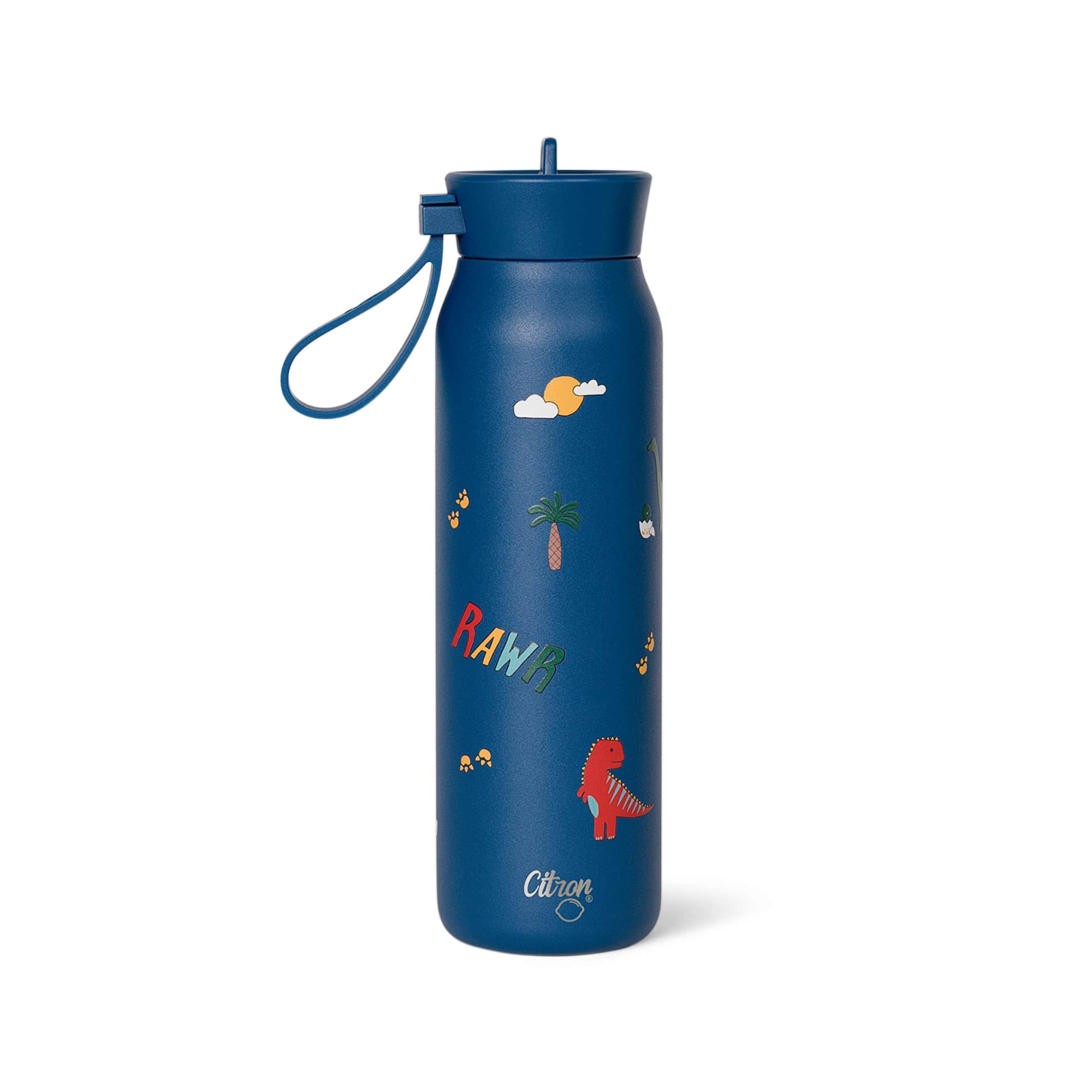 Citron | small water bottle 350ml blue dino