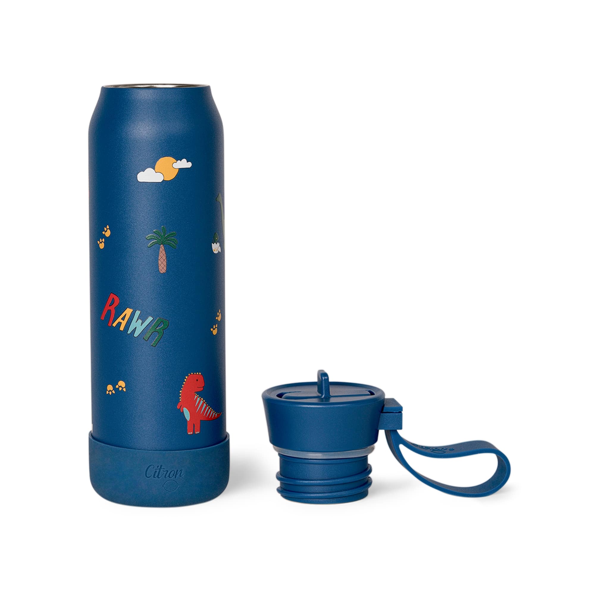 Citron | small water bottle 350ml blue dino