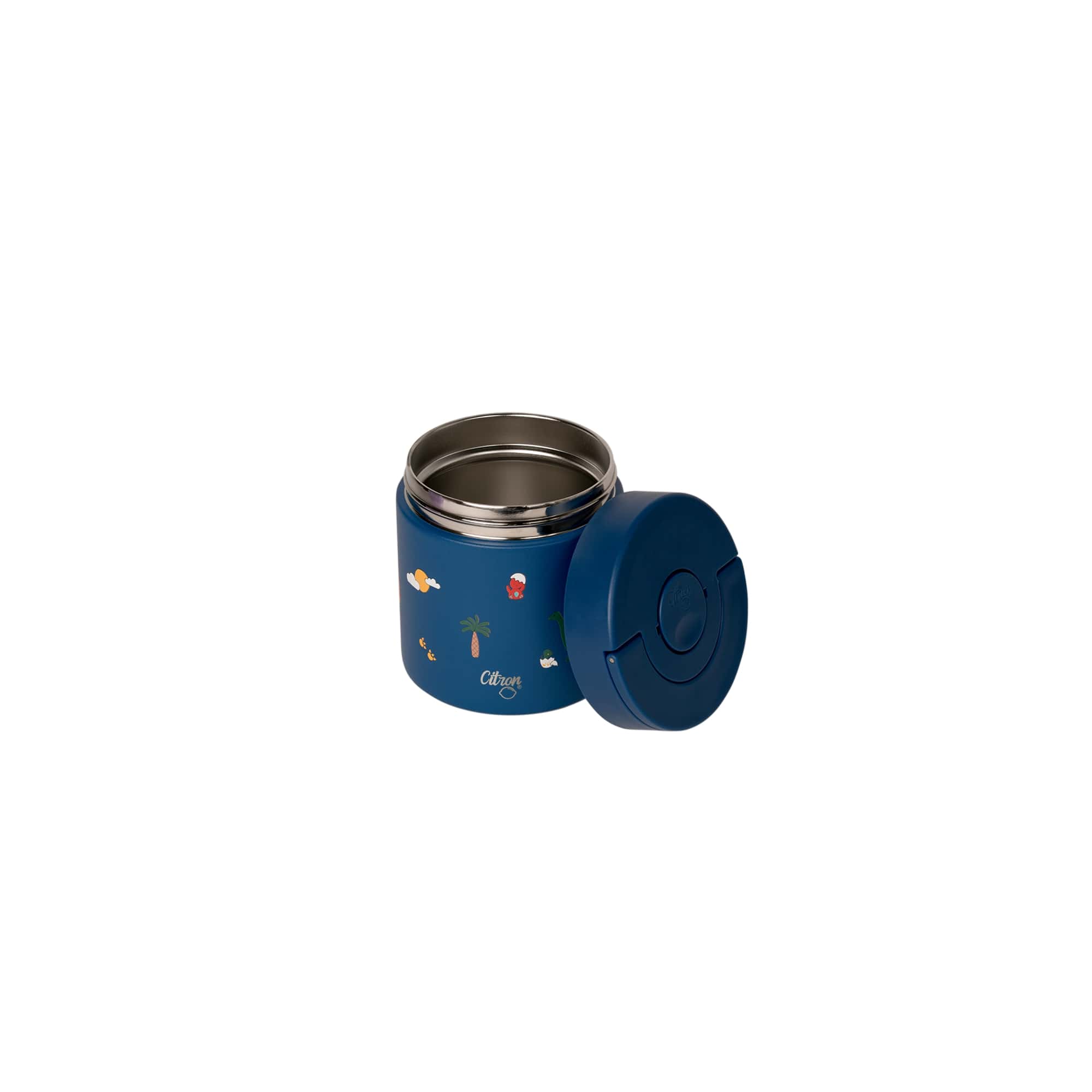 Citron | classic thermal food jar 350ml blue dino