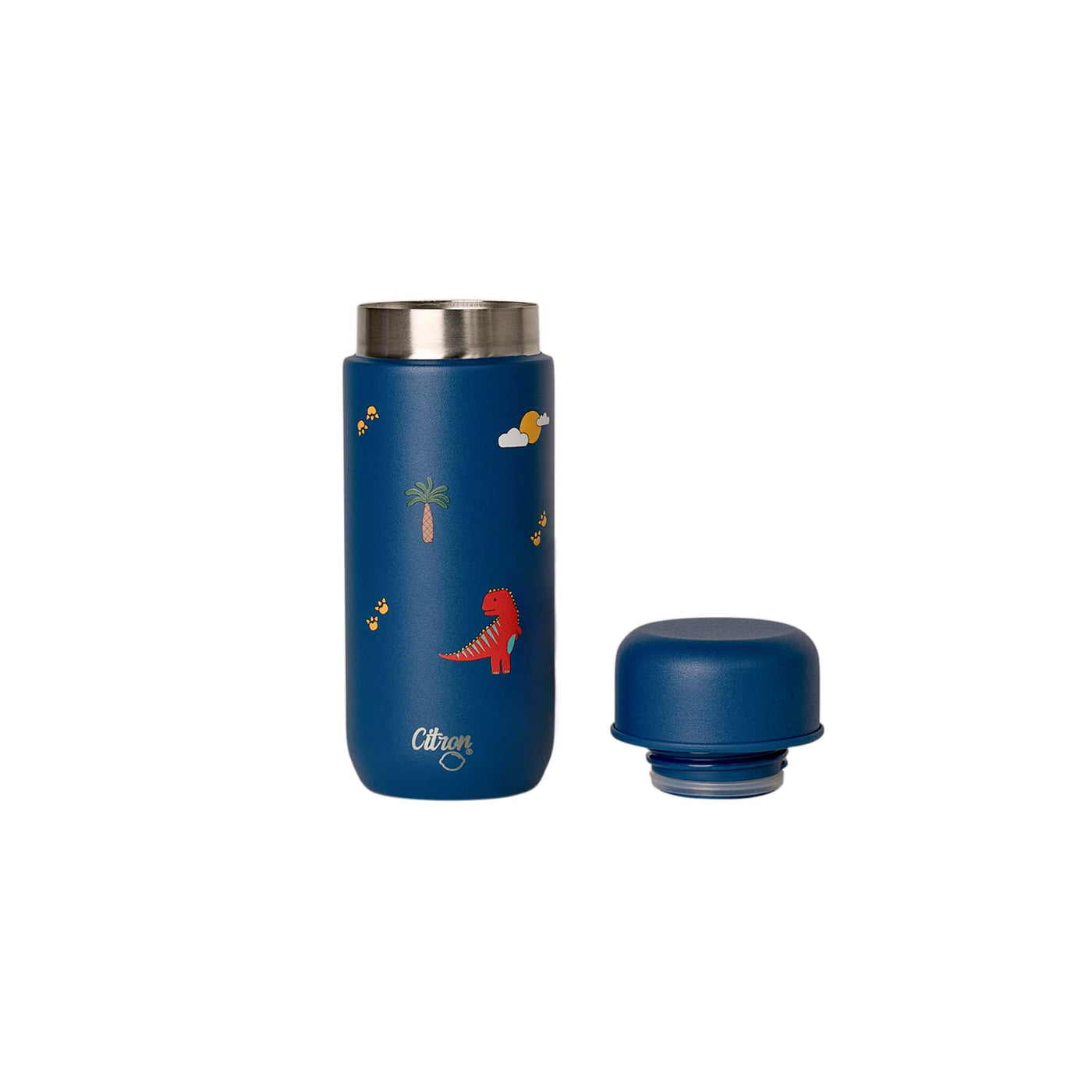 Citron | thermal baby flask blue dino