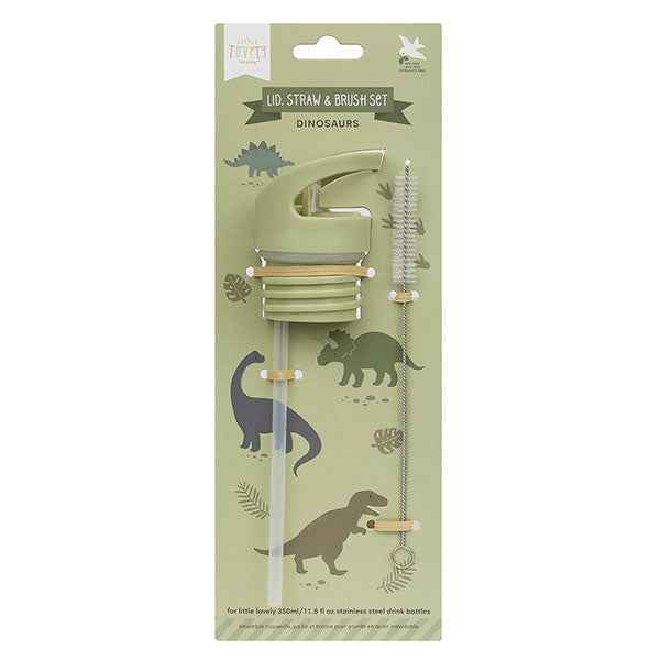 Dinosaur Straw Cap and Brush Set