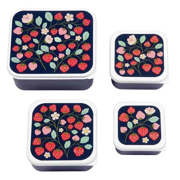 A Little Lovely Company | Coffret de boîtes à déjeuner et à collation aux fraises