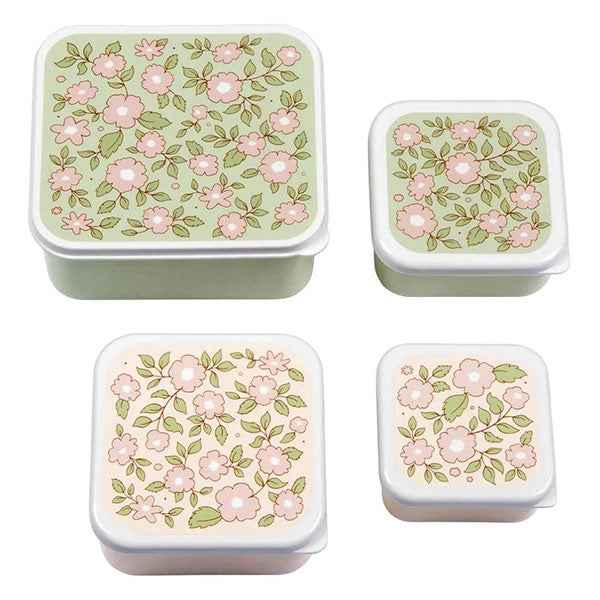 A Little Lovely Company | Coffret de boîtes à déjeuner et à collation aux fleurs