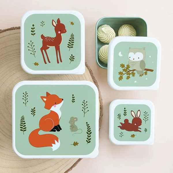 A Little Lovely Company lunch & snack box set Bosvriendjes