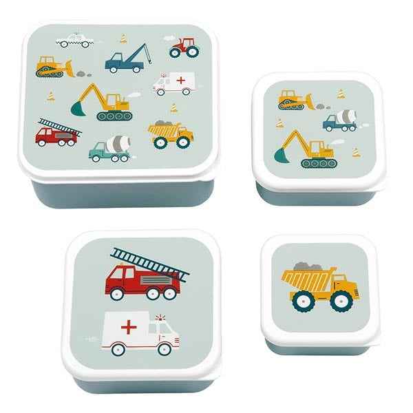A Little Lovely Company | Lunch & Snack Box Set Voertuigen