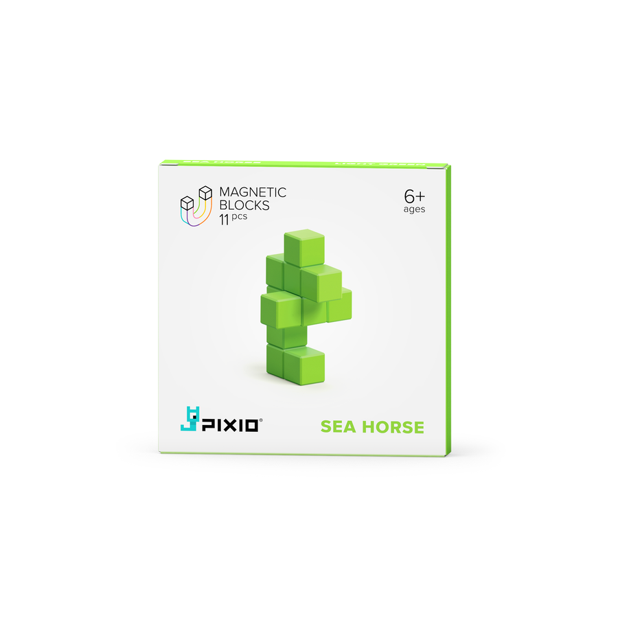 Pixio | Magnetische Blokken  Color Series Light Green Sea Horse 11 Stuks