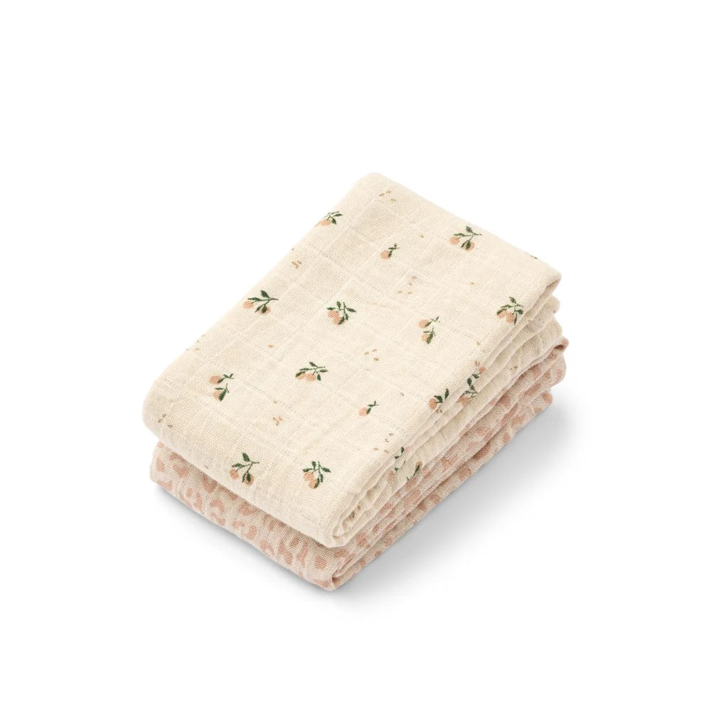 Liewood | Lewis Muslin Cloth 2-Pack Mini leo / Mini peach Mix