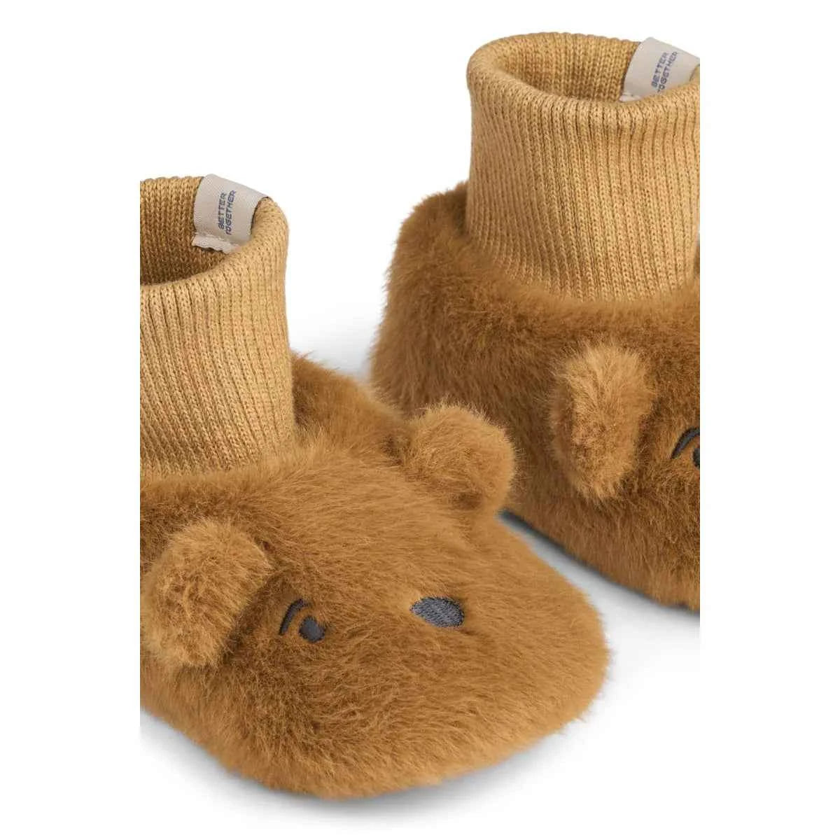 Liewood | Beth Beer Plush Slippers - Golden Caramel
