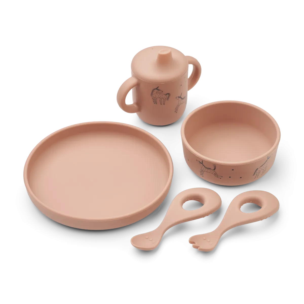Liewood Ryle Printed Tableware Set Unicorn Pale Tuscany
