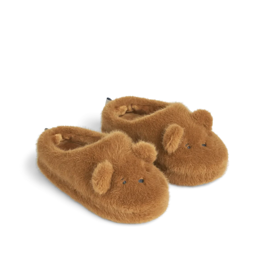 Liewood Aviaja Bear Slippers Golden Caramel