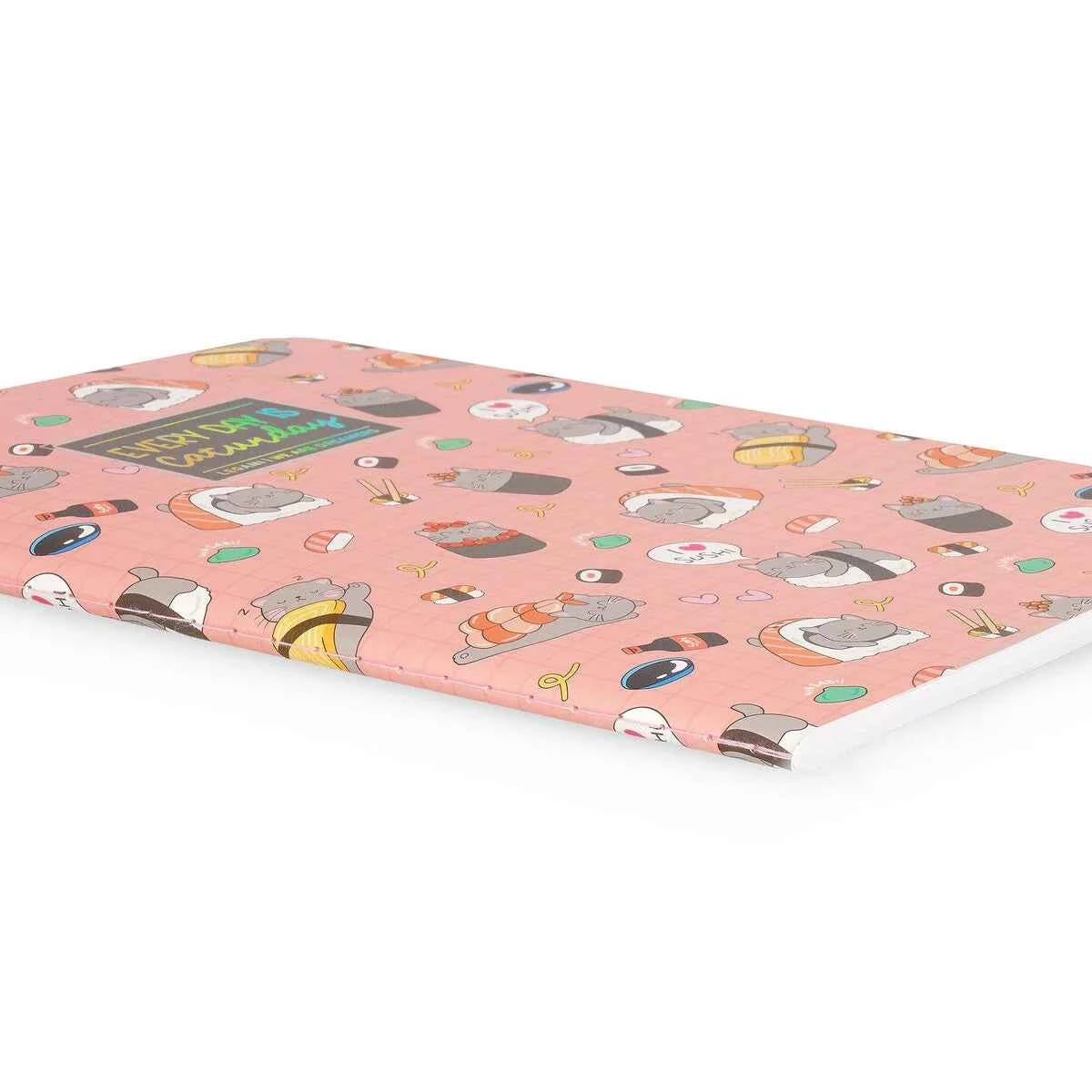 Legami | A5 White Notebook with Illustrated Hard Cover - Sushi Cat