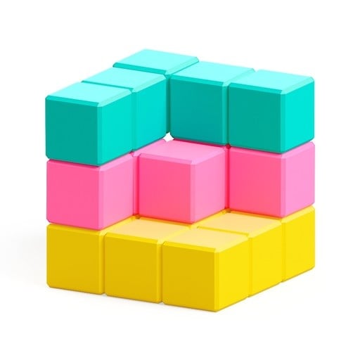 Pixio | Magnetische Blokken Abstract Series Sweet 60  Stuks