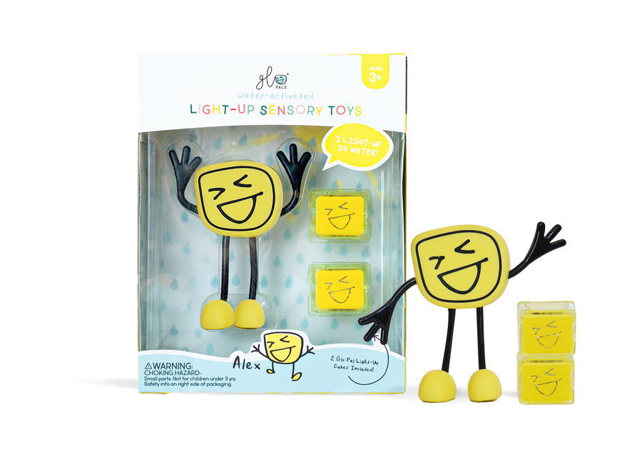 Glo Pals Alex, light up cubes, characters, geel 1+2 Stuks