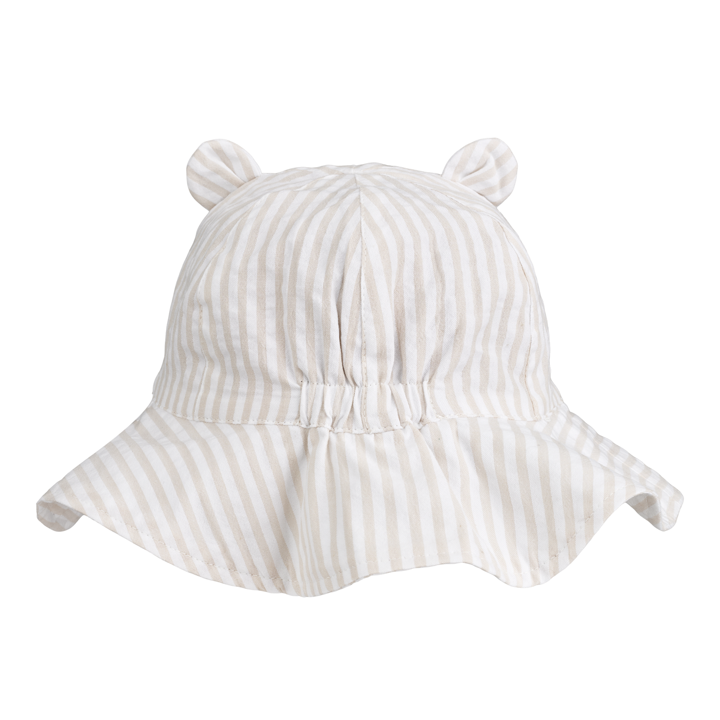 Liewood Amelia Seersucker Zonnehoed Met Oren Stripes Crisp White/Sandy