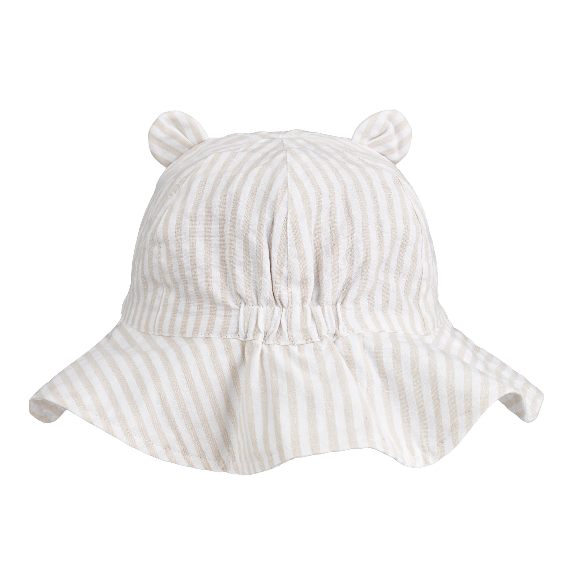 Liewood Amelia Seersucker Zonnehoed Met Oren Stripes Crisp White/Sandy