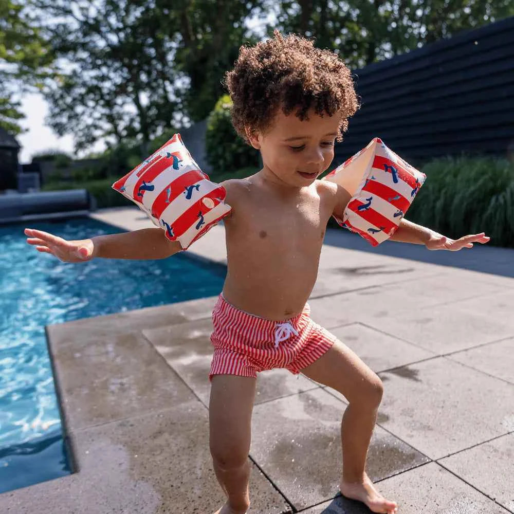 Swim Essentials | Zwembandjes Ocean Stripes Oranje/Wit 2-6Y