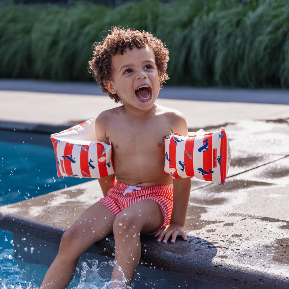 Swim Essentials | Zwembandjes Ocean Stripes Oranje/Wit 2-6Y
