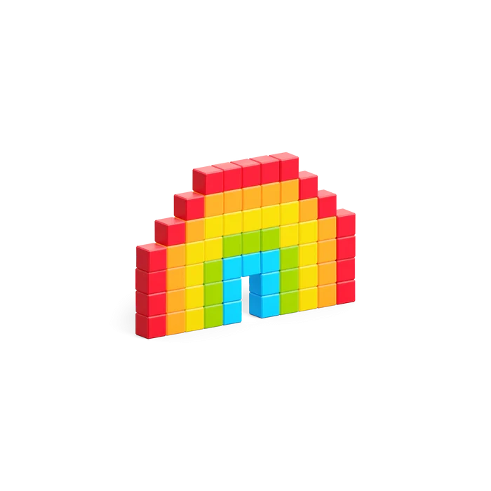 Pixio | Magnetic Blocks Story Series Rainbow 63 Pieces