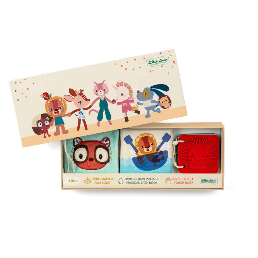 Lilliputiens | Jack 3 Sensory Books for Babies: Jungle