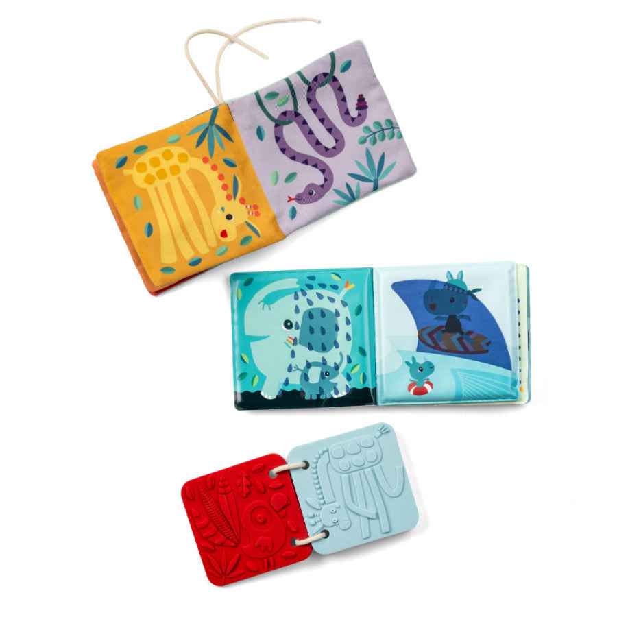 Lilliputiens | Jack 3 Sensory Books for Babies Jungle