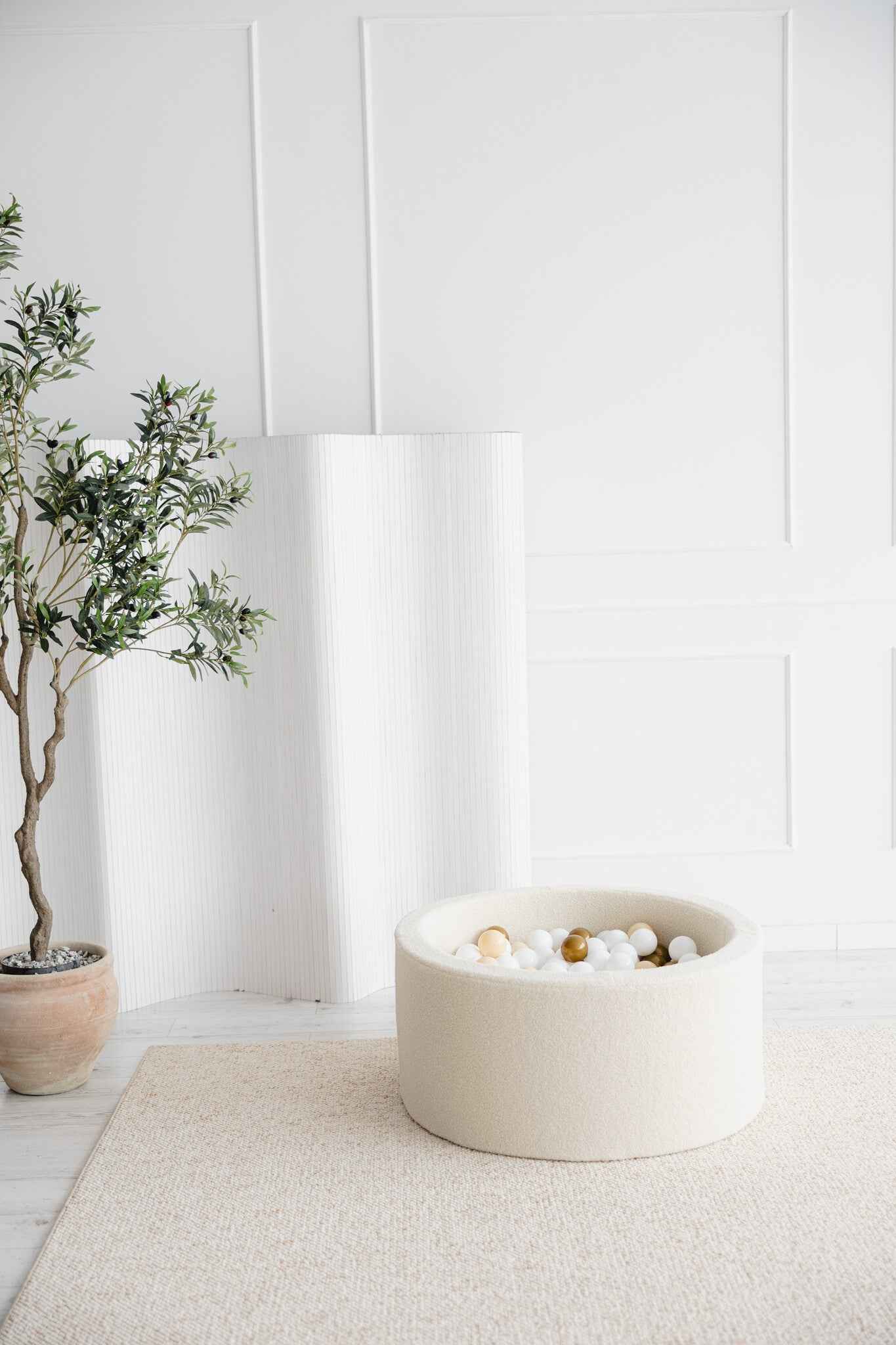 Moje | Bouclé Bubble Bath - Crème 90x40 cm + Balls