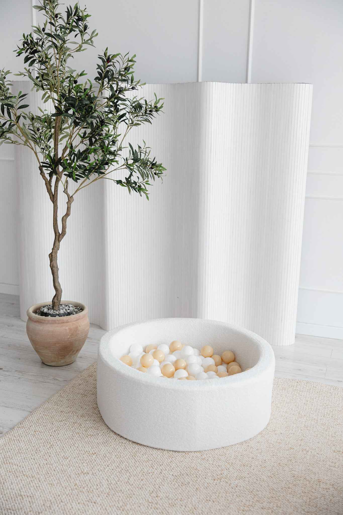 Moje | Ballenbad BouclÃ© - White 90x30 cm + Ballen