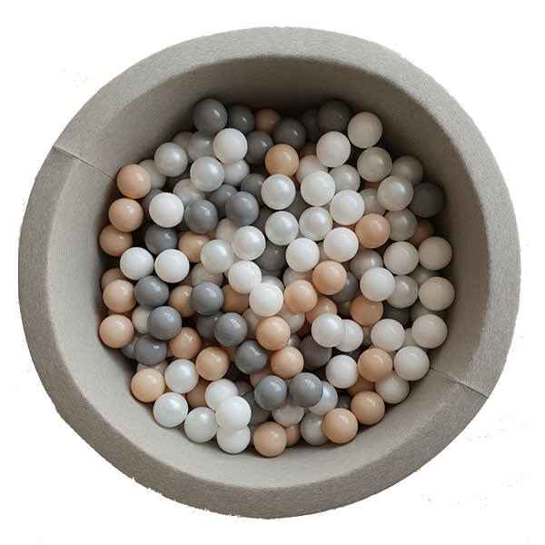 Ball pit - grey - including 200 white-pearl-grey-beige balls