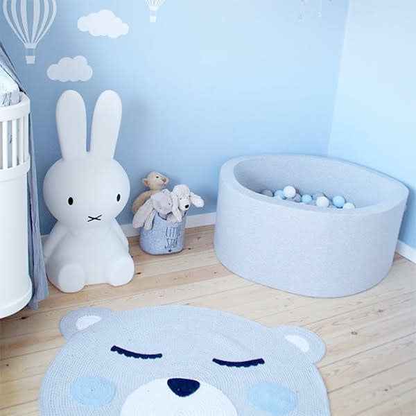 Ball Pit - grey - includes 200 white-pearl-grey-silver-baby blue balls