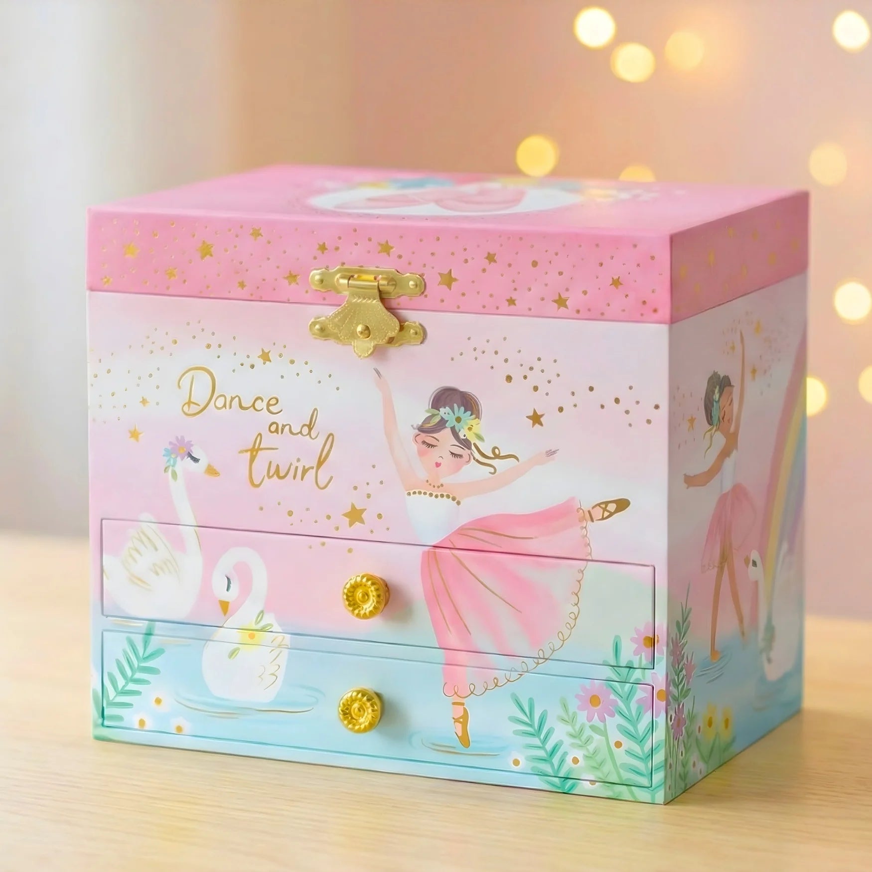 Giggle & Honey | Musical Jewelry Box - Twirling Ballerina - Swan Lake