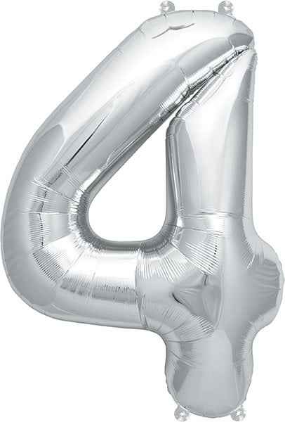 Balloon - numbers - silver - 40 cm - Northstar - 4