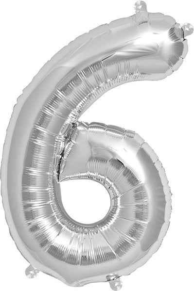 Ballon - cijfers - zilver - 40 cm - Northstar - 6