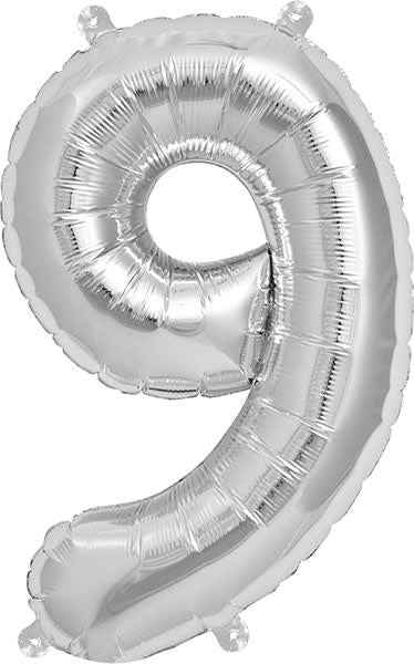 Ballon - cijfers - zilver - 40 cm - Northstar - 9