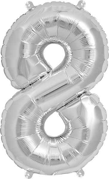 Balloon - numbers - silver - 40 cm - Northstar - 8