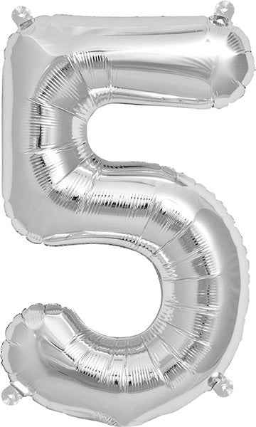 Balloon - numbers - silver - 40 cm - Northstar - 5