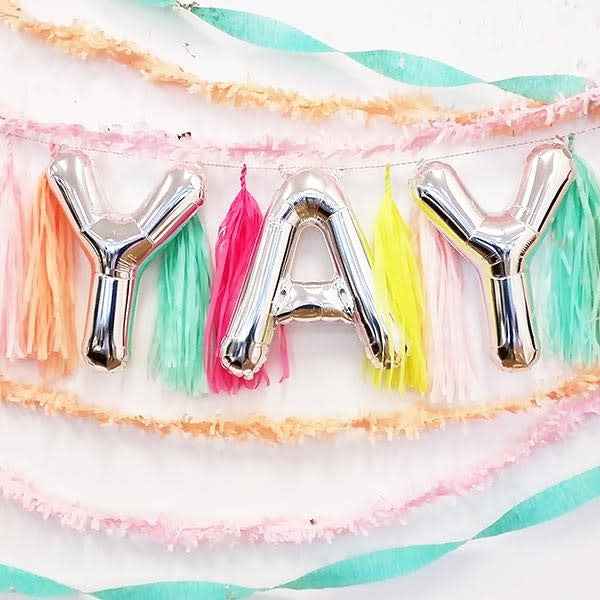 Ballon - letters - zilver - 40 cm - Northstar - Y