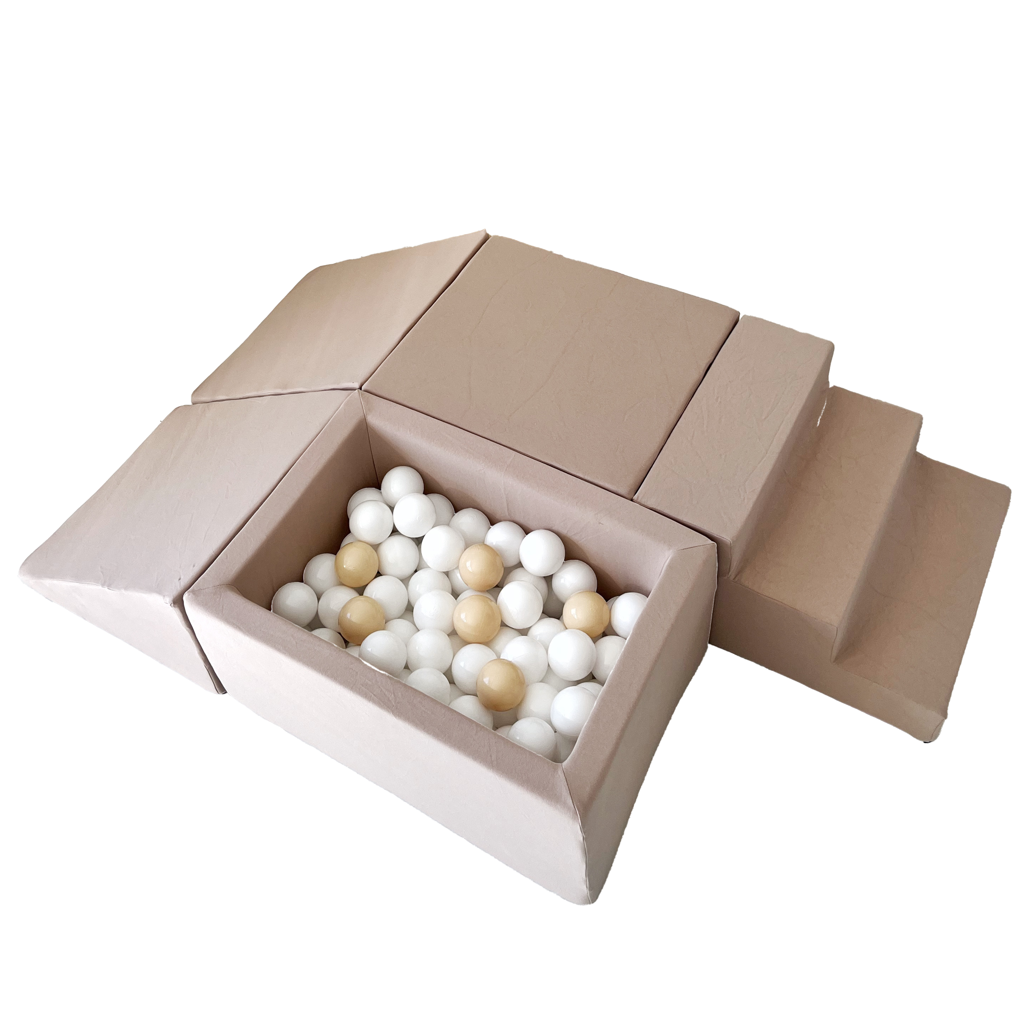 Moje | 4 Elementen + Ballenbad - Cotton Beige 65x35x30 cm + 100 Ballen