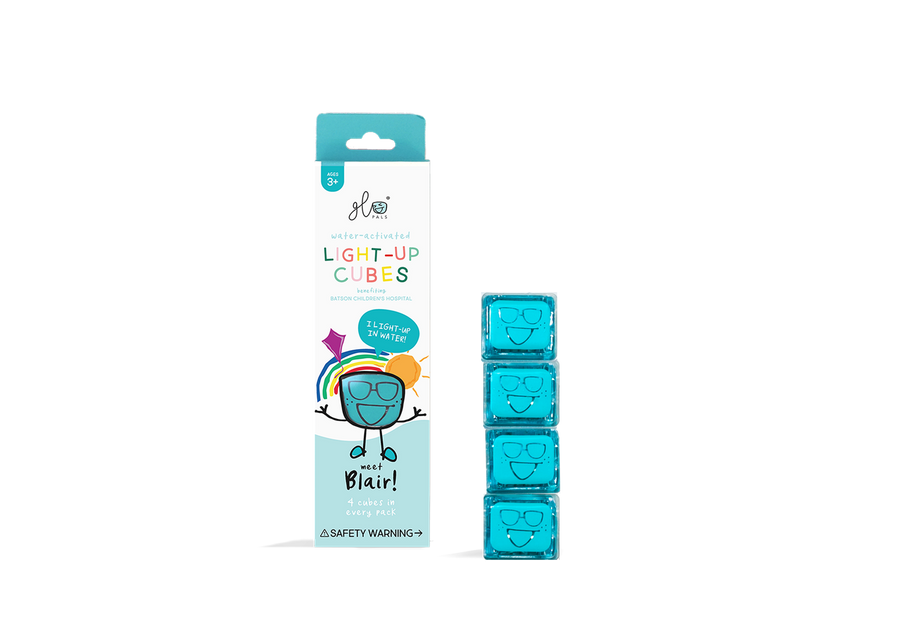 Glo Pals Blair, Light Up Cubes, Blauw, Kunststof, 4 Stuks
