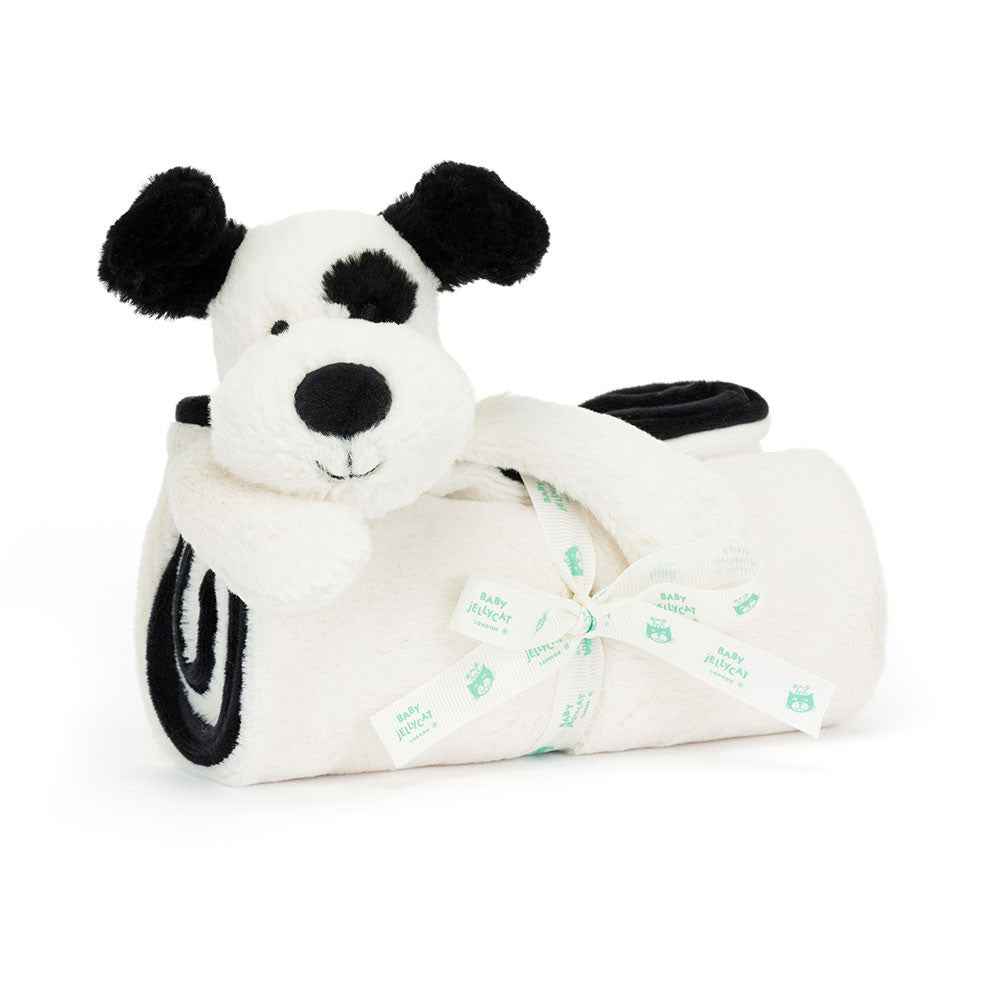 Jellycat | Bashful Black & Cream Puppy Blankie