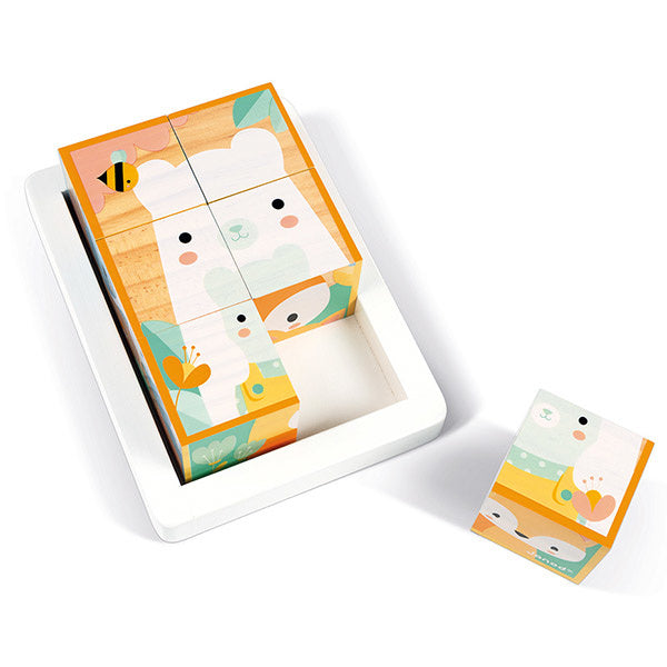 Blokpuzzel dieren 6st - Janod