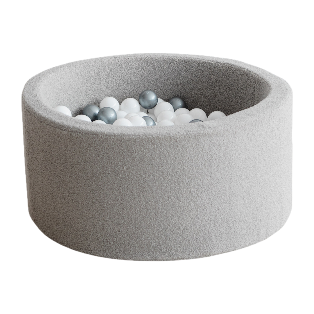 Moje | Ballenbad Bouclé - Grey 90x40 cm + Ballen