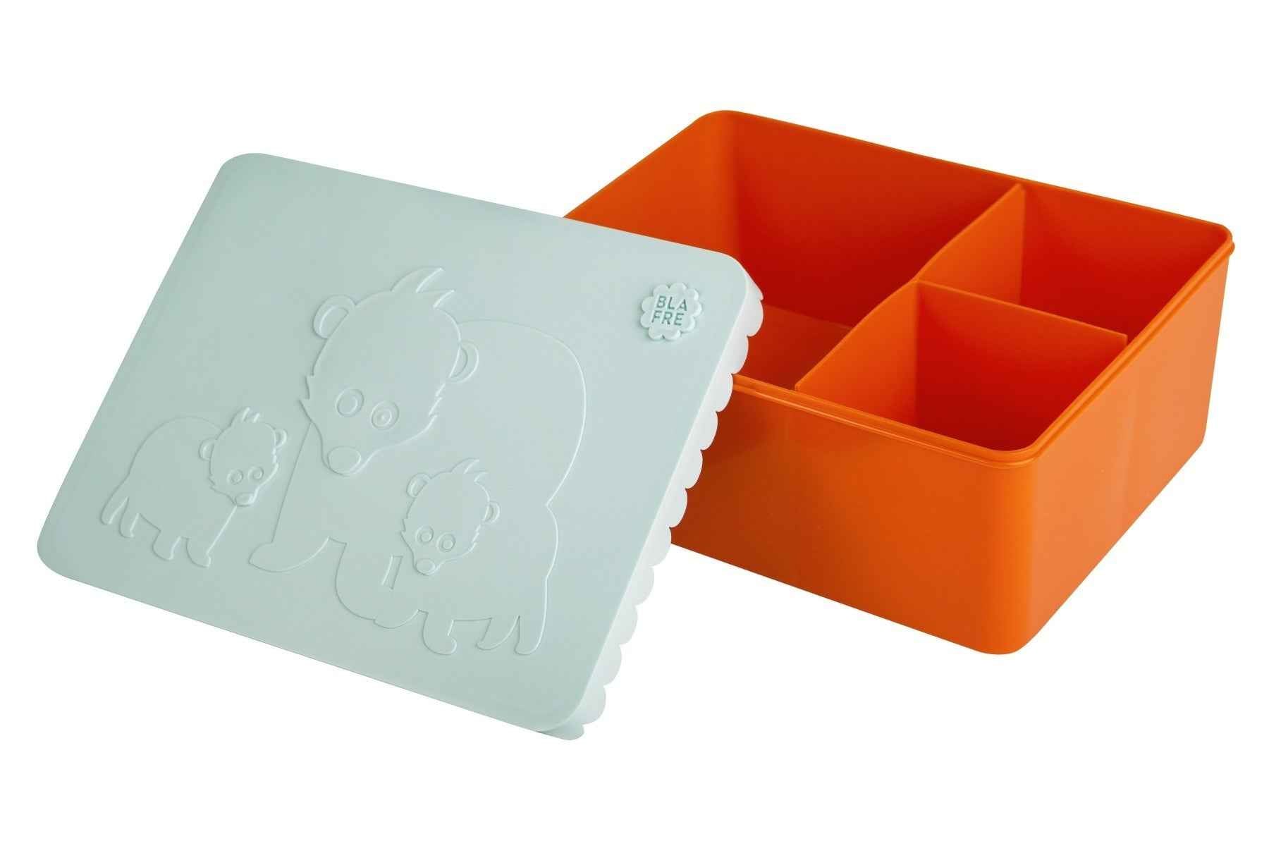 Blafre | 3-compartment Lunch Box, Beer Light Blue + Orange
