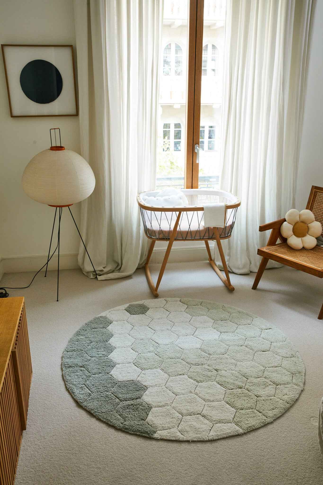 Lorena Canals - Washable Round Honeycomb Blue Rug