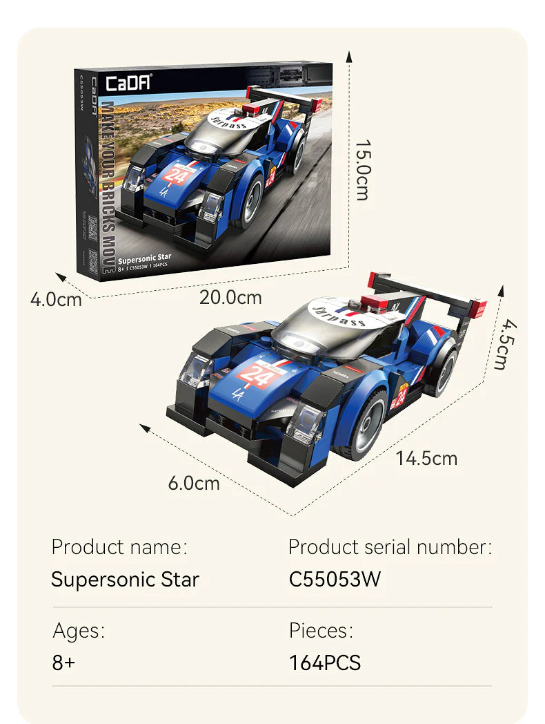 CaDA | 1:32 Car Series - Supersonic Star 164 Stuks Schaal 1:32